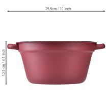 Artikel Eimer Metall Rot Ø20,5cm H10,5cm mit Griffen für Dekoration und Bepflanzung