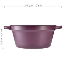 Artikel Eimer Metall mit Griffen Pflanzwanne Lila Ø22,5cm H10,5cm
