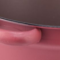 Artikel Eimer mit Griffen Metall Deko-Wanne zum Bepflanzen Rot Ø20,5cm H10,5cm