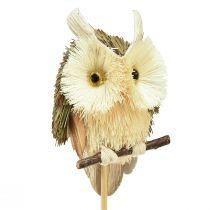 Artikel Eulen-Holz-Blumenstecker Herbstdeko 4cm Ø 8cm H Naturfarben 4 Stück