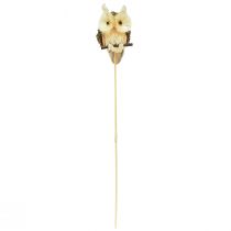 Artikel Eulen-Holz-Blumenstecker Herbstdeko 4cm Ø 8cm H Naturfarben 4 Stück