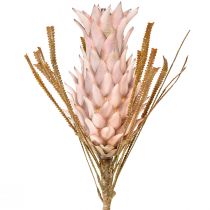 Artikel Exotische Kunstblume Rosa Große Ananasblüte 74cm