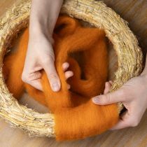 Artikel Filzwolle aus 100 % Wolle Orange 2 m x 5 cm für Basteln und Dekoration
