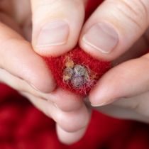 Artikel Schafwollkordel mit Juteseele 25m Rot Ø 1cm