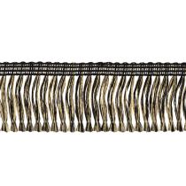 Artikel Fransenborte aus Textil Schwarz-Gold 4cm x 25m für Kranzdeko und Trauerband
