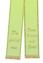 Trauerband bedruckt 125mm x 75cm frühlingsgrün