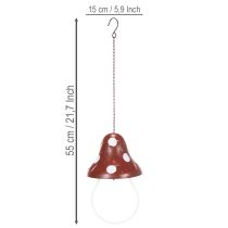 Artikel Futterstation zum Hängen aus Metall in Fliegenpilz-Optik Rot Weiß 25,5cm