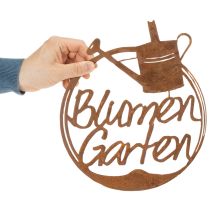 Artikel Metallschriftzug Gartendeko Set, Rostoptik, 29,5cm, Kräuter, Blumen, Rosen, 3-teilig