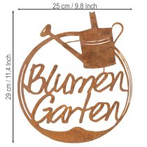 Artikel Metallschriftzug Gartendeko Set, Rostoptik, 29,5cm, Kräuter, Blumen, Rosen, 3-teilig