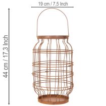 Artikel Gartenlaterne aus Metall Ø19,5cm Rostbraun mit Henkel für Außenbereiche