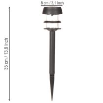 Artikel Solar-Gartenleuchten Set mit Erdspieß, 35 cm, 6 Stück, Kunststoff, Schwarz