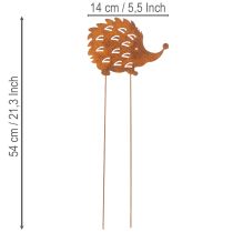 Artikel Gartenstecker Metall Igel 20cm Rostoptik für Außenbereich