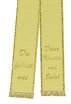 Trauerband bedruckt 125mm x 75cm gelb