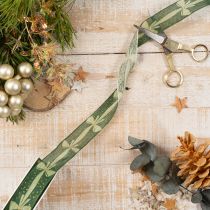 Artikel Geschenkband aus Stoff mit Schleifenmotiv Grün 25mm x 18m