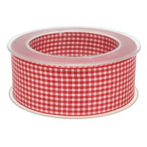 Artikel Geschenkband mit Webkante 40mm 20m Rot kariert