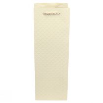 Artikel Geschenktasche Flaschen Papier Creme 12×9×36 cm mit Satinband-Henkeln