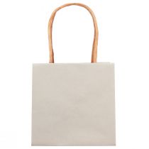 Artikel Geschenktasche aus Papier mit Henkeln, 10,5×10,5 cm, Grau, Weihnachtskranz-Motiv, 8 Stück