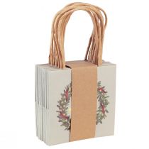 Artikel Geschenktüte mit Henkeln Geschenktasche Weihnachten Grau 10,5×10,5cm 8St