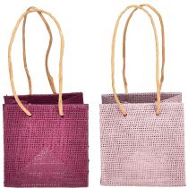Artikel Geschenktüte mit Henkeln in Burgund Rosa 10,5cm 8 St