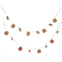 Artikel Girlande Weihnachten Geschenke und Sterne Rot Natur Grün 100cm 2St