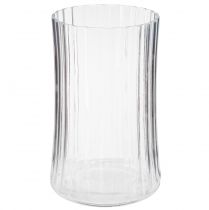 Artikel Glasvasen Deko Vasen Klar Rillen Dekor Ø12cm H19cm 2St