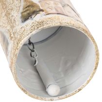 Artikel Metallglocke mit Winterdorf-Motiv, 20 cm, Weiß-Gold