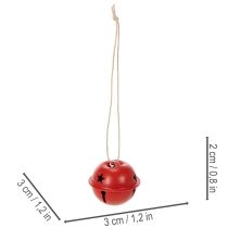 Artikel Rote Metallglöckchen mit Sternenmuster 3 cm 9er-Set