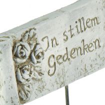 Artikel Grabstecker Schriftrolle Gedenken Steinguss 11,5x4cm 6 St