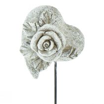 Artikel Grabstecker Herz Gedenkstecker Rose Steinguss 5,5cm 6 St