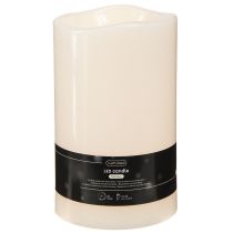 Artikel LED Kerze mit Timer Ø12,5cm H20cm Cremefarben Warmweiß Kunststoff