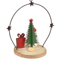 Artikel Dekohänger Weihnachtsmann und Schneemann, Holz/Metall, H 13 cm, rot-weiß, 2 Stück