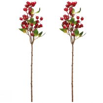 Artikel Hagebutten Dekozweig aus Kunststoff mit roten Früchten 60 cm 2er-Set