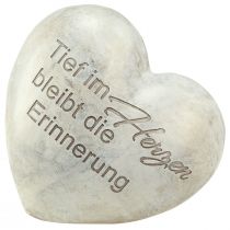 Artikel Herz mit Spruch Grabschmuck Polyresin Grau 14×13cm 2St