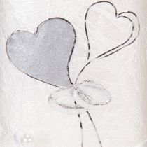 Artikel Hochzeitskerze Weiß Silber 210x85mm Oval Wachs Tischdekoration
