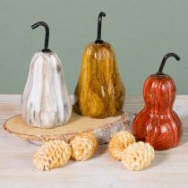 Artikel Deko-Birnen aus Holz mit Metallstiel, 12×6 cm, Rot, Gelb, Weiß, 3er-Set