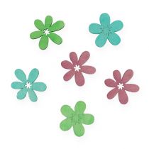Streudeko Holzblüten farbig sort. Ø4cm 72St