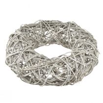 Artikel Holzkranz Dekokranz Rattan Natur Weiß Ø30cm H9,5cm