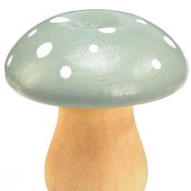 Artikel Holzdekoration Pilze Fliegenpilz Design 5cm Grün Mint 8 Stück