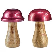 Artikel Holzpilze Deko Pilze Holz Rot Glanz Ø6cm H10cm 2St