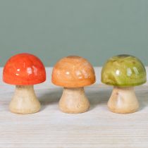 Artikel Holz-Dekopilze 6,5 cm Grün Rot Orange 9 Stück Herbstdeko