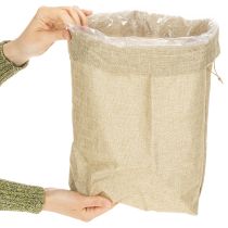Artikel Jute-Beutel mit Kunststoff-Innenfolie 28×10×40cm natur