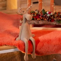 Artikel Kantenhocker Elch beflockt Weihnachtsdekoration 3er Set