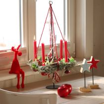 Artikel Kantenhocker Elch Deko Weihnachten beflockt 31cm Rot 3 St