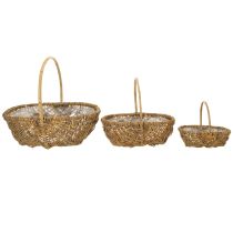 Artikel Kartoffelkorb Set aus Weidengeflecht mit Kunststofffolie natur 3 Größen