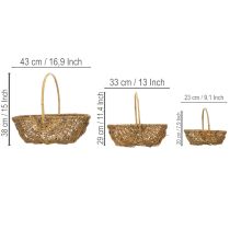 Artikel Kartoffelkorb Set aus Weidengeflecht mit Kunststofffolie natur 3 Größen