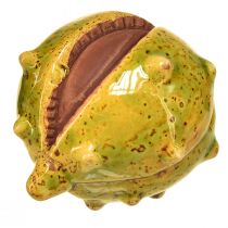Artikel Dekokastanien aus Keramik – Grün-Gelb – 6 cm – Set mit 6 Stück – Herbstdekoration