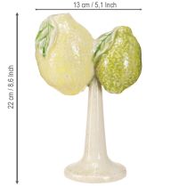 Artikel Keramik-Vase Doppelvase Zitronen-Limetten-Design 22cm