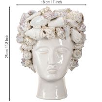 Artikel Keramik-Kopf Vase mit Muscheln 25cm – Mediterrane Dekoration