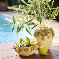 Artikel Keramik Vase Zitronen Deko Mediterran Grün Gelb H19cm