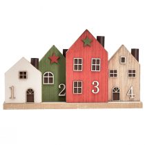 Artikel Adventskerzenhalter Holz Häuser 35cm Rot Grün